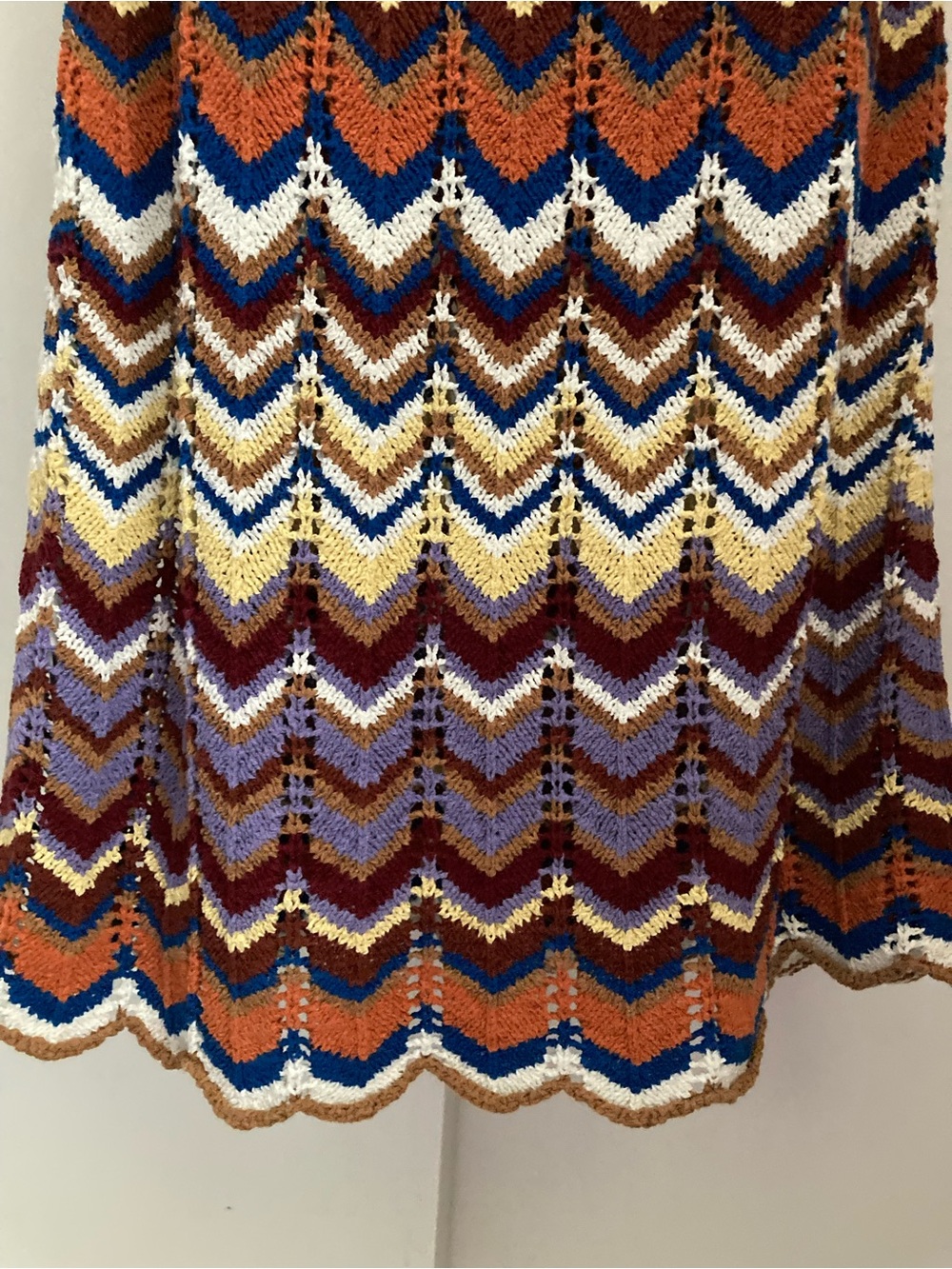 Anthropologie Faithfull Elisa Knit Zigzag Stripe Open Knit Maxi Dress, NWT Sz 6 - Picture 13 of 16